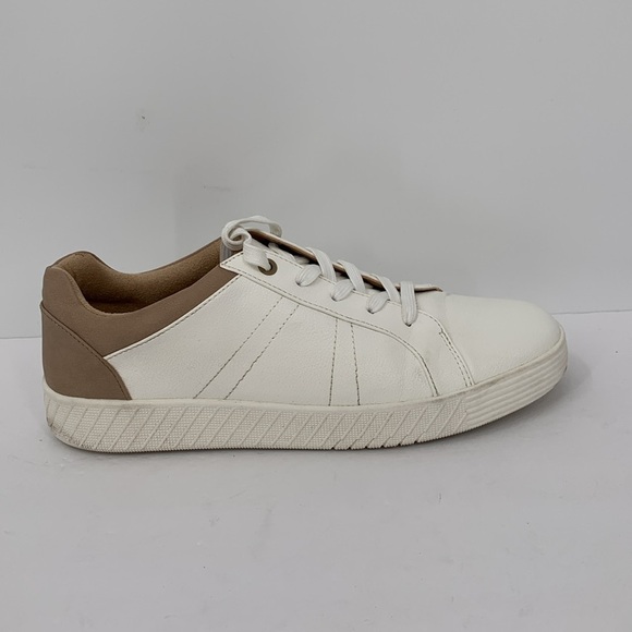 Naturalizer Soul sneakers cream ivory lace-up tan trim women 10W 10 WIDE - Picture 1 of 6